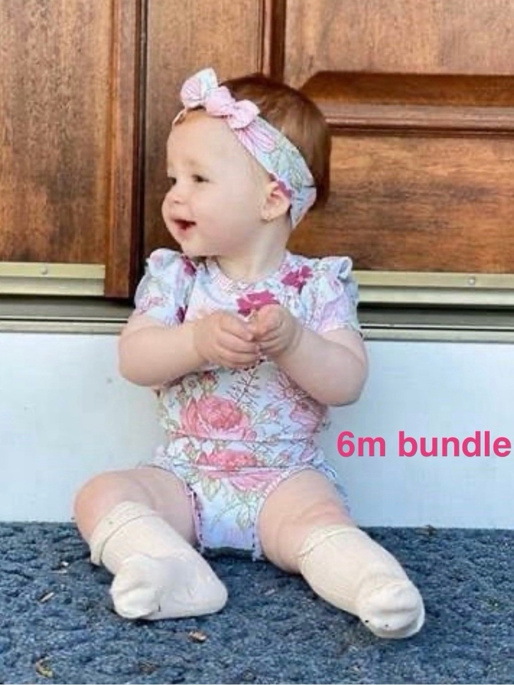 Gigi and Max Sutton Bodysuit, Bummies, and Topknot Headband Bundle Set size 6 mo